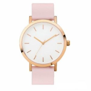 NEW Pink PU Leather Quartz Watch